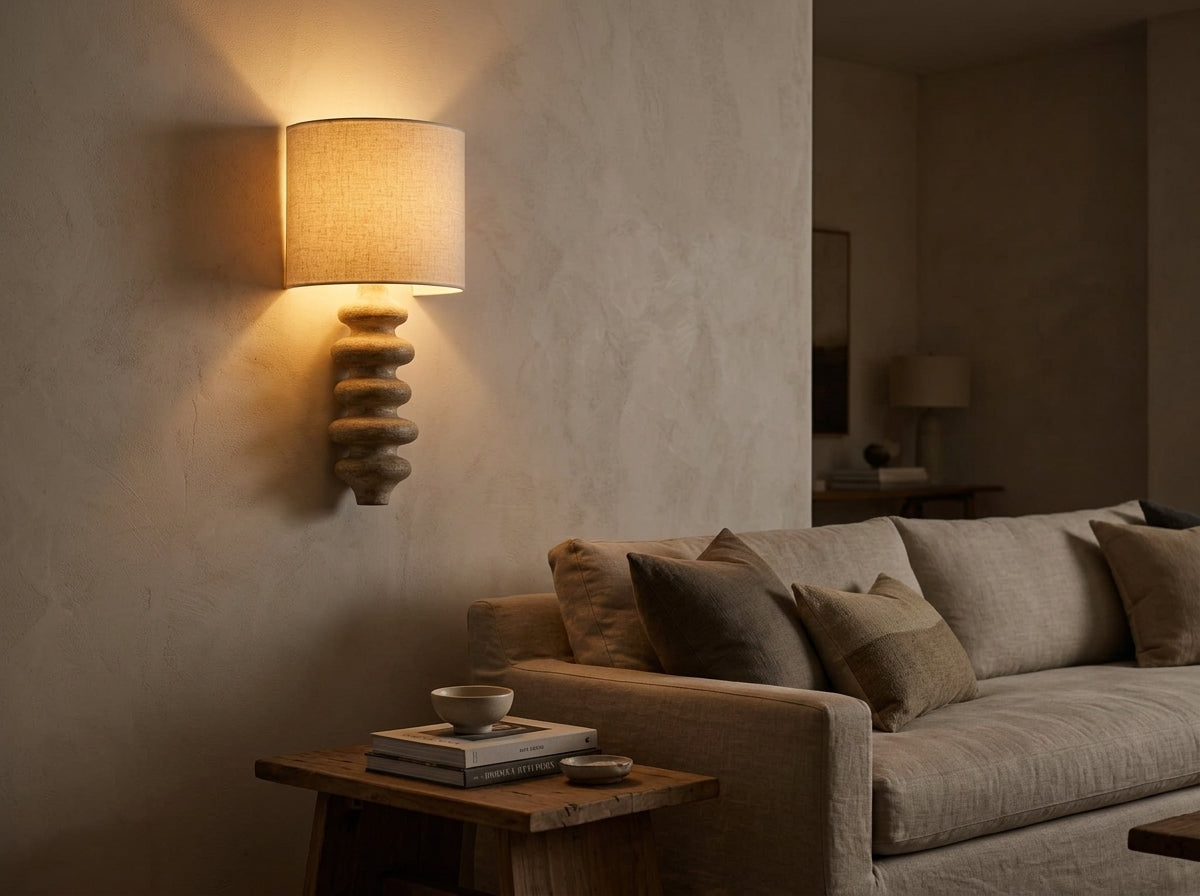 Sculpted Wood Sconce - Sets a Soft, Inviting Mood