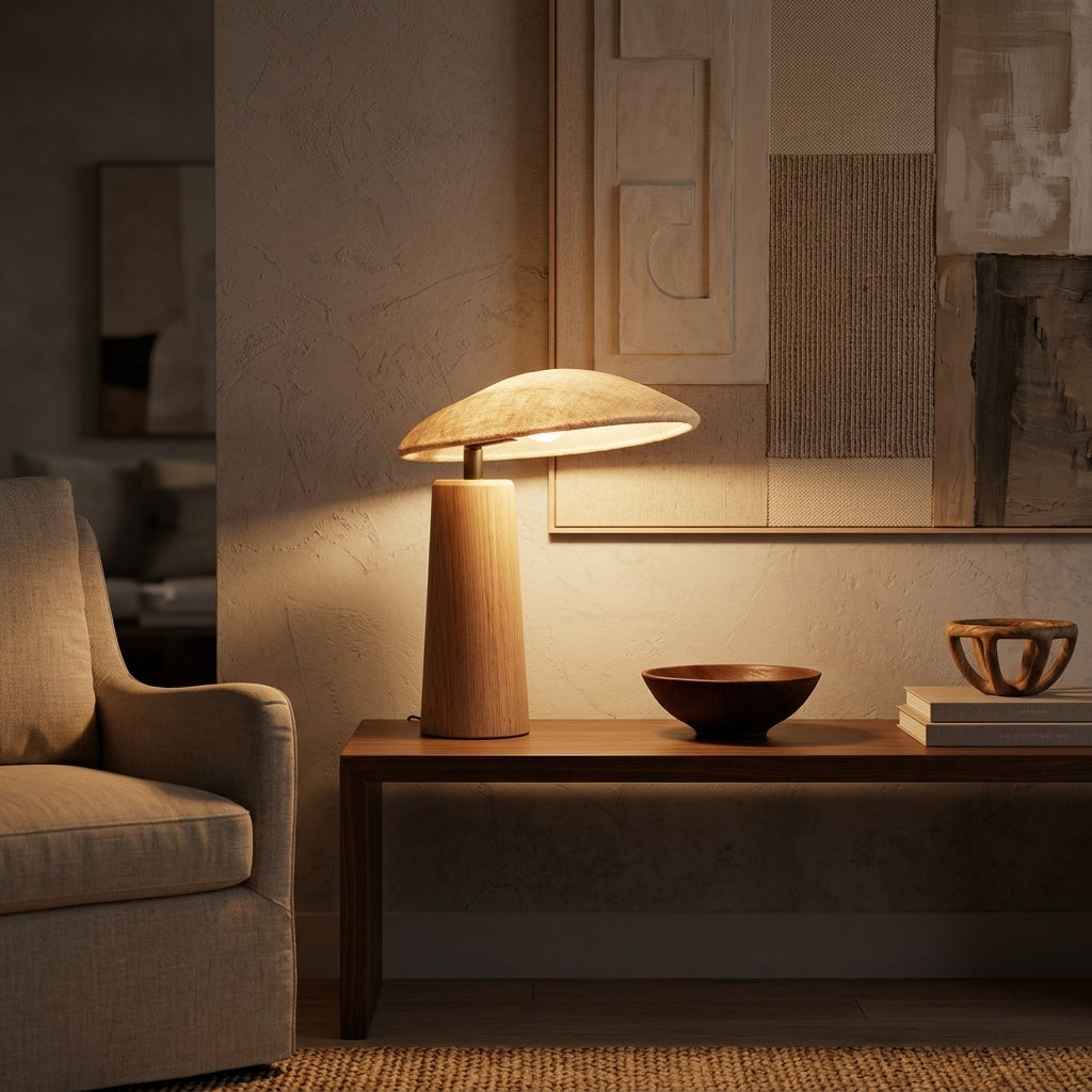 Sculpted Wood Table Lamp - Main Product Image