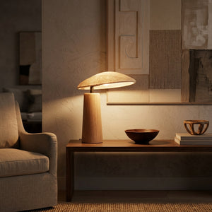 Sculpted Wood Table Lamp - Main Product Image
