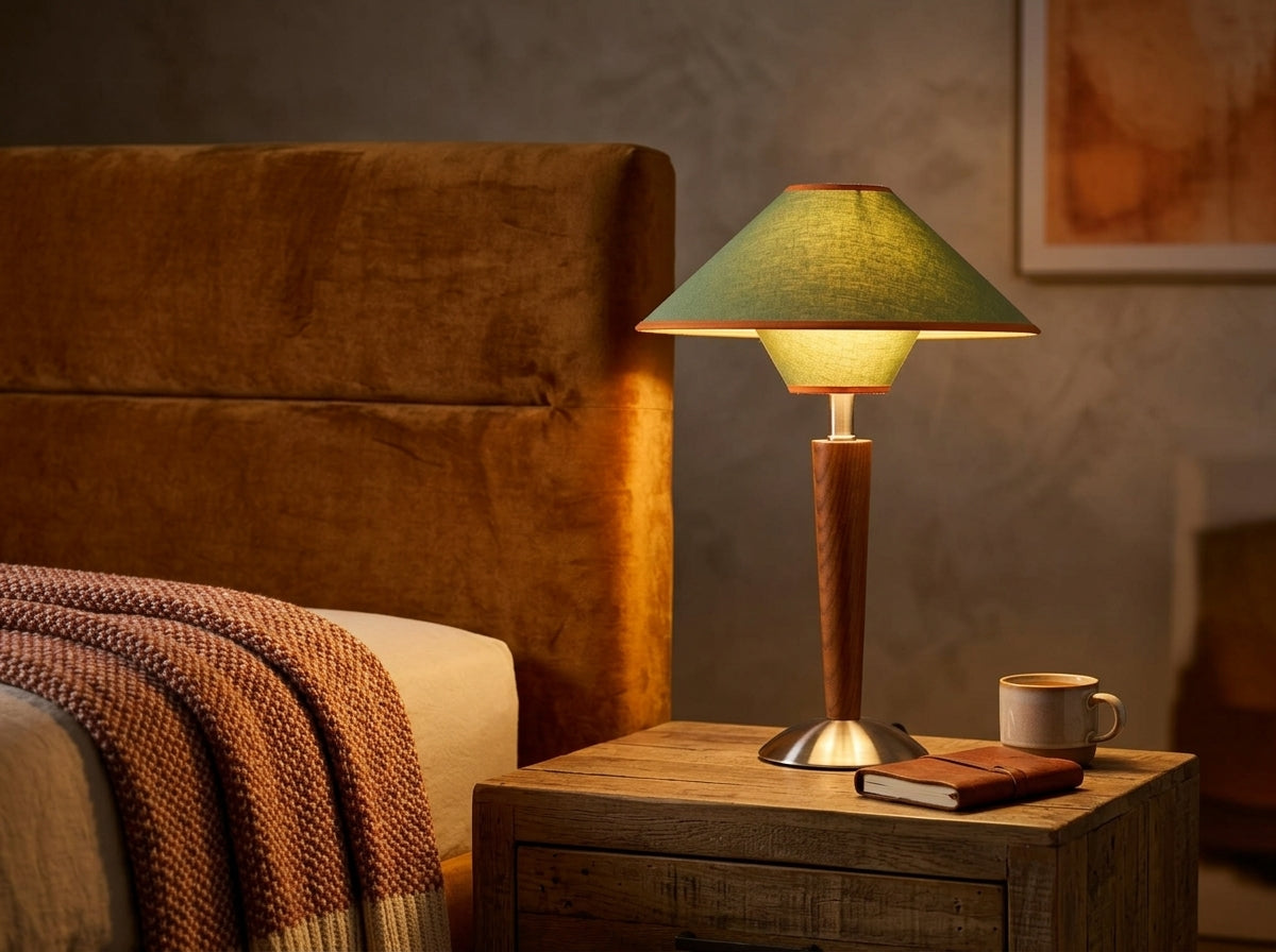 Sculpted Wood Table Lamp - Warm Ambiance, Elevated Style