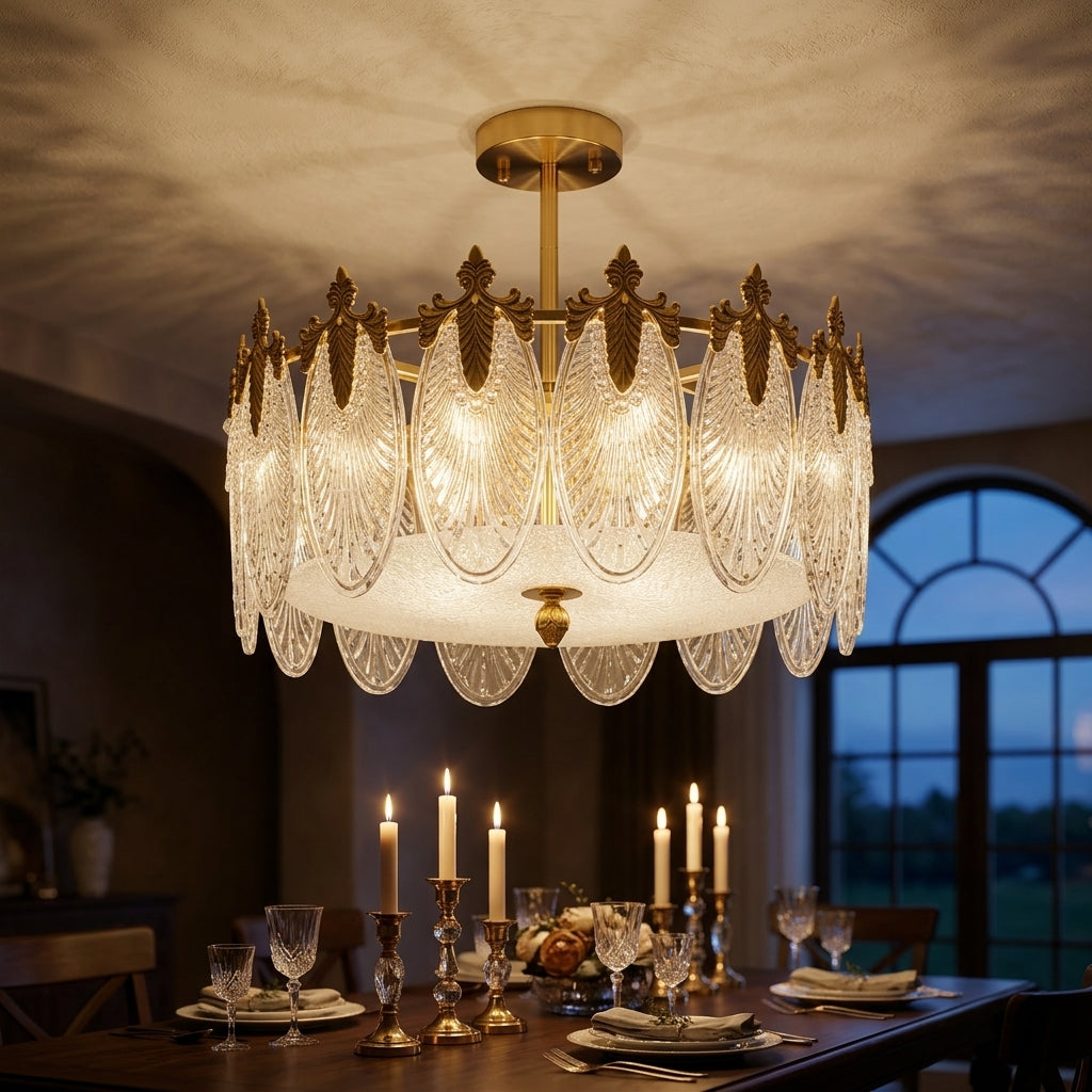 Textured Glass Chandelier - Main Product Image (Restored)