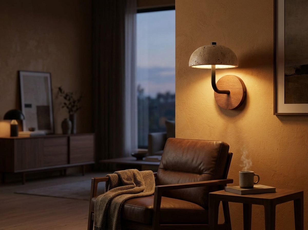 Travertine Arc Sconce - Sets the Mood in Any Room