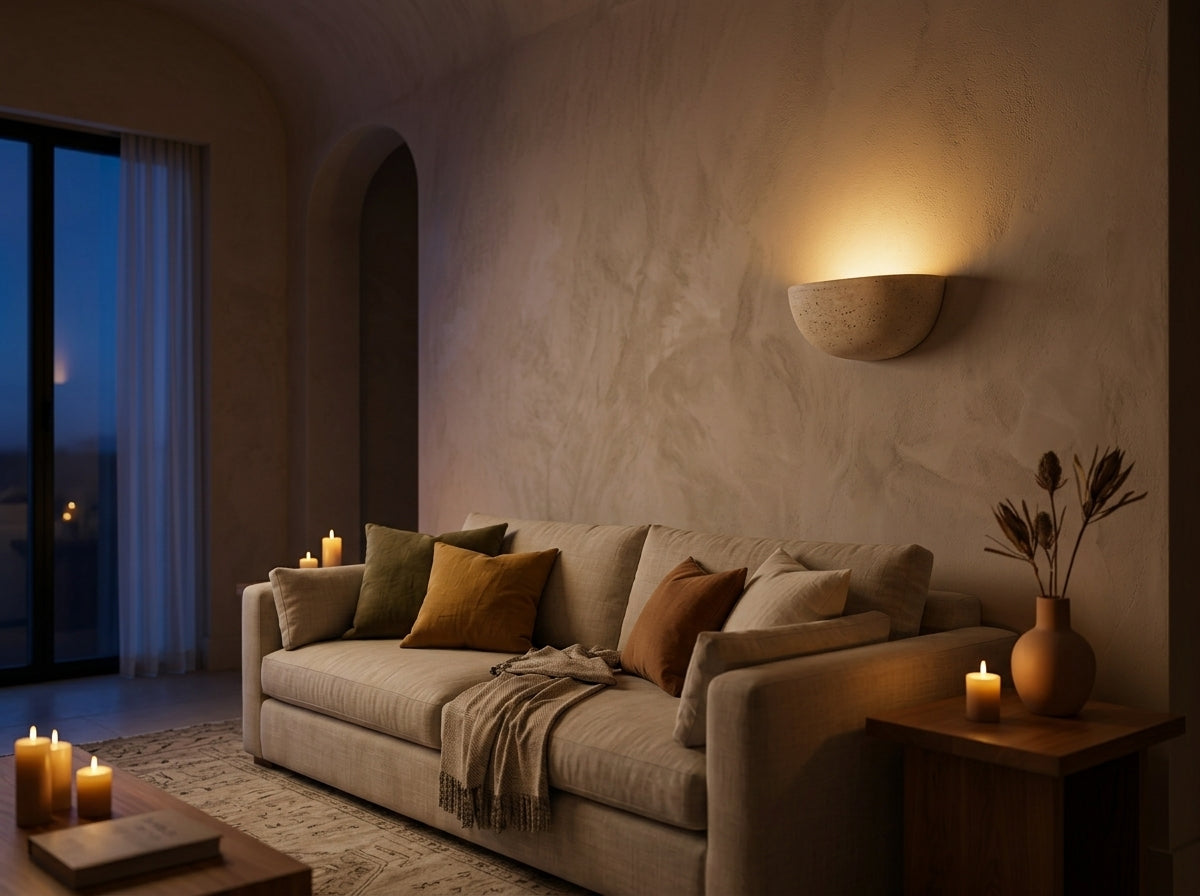 Travertine Bowl Sconce - Set a Warmer Mood Instantly