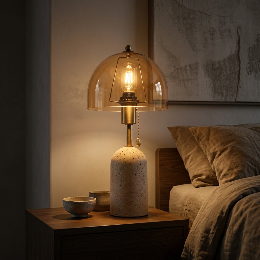 Travertine Dome Table Lamp - Main Product Image