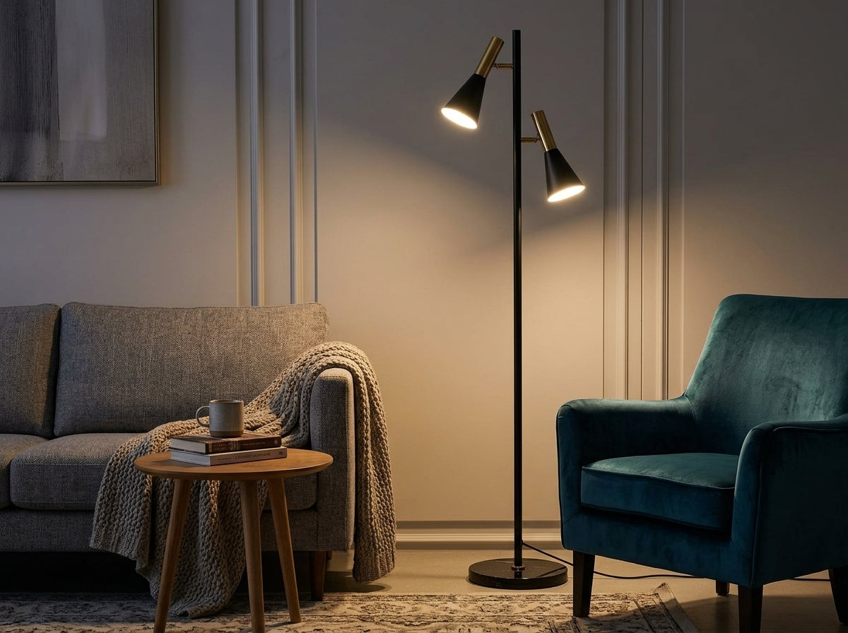 Twin Cone Marble Lamp - Sets a Sophisticated Evening Mood