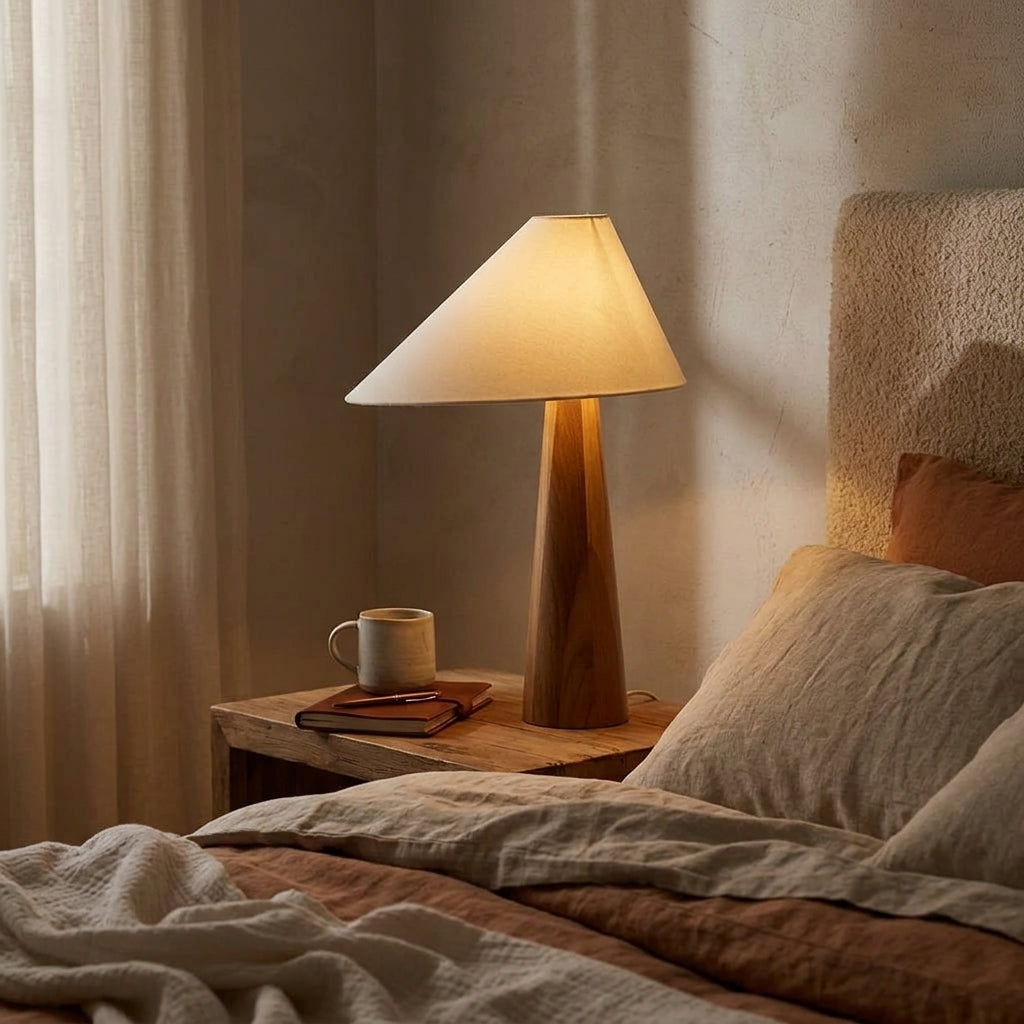 Vintage Wood Table Lamp - Main Product Image
