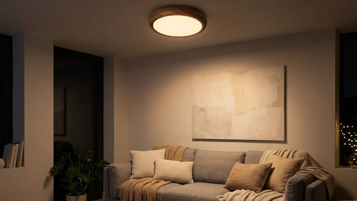Walnut Grain Flush Light - Sets the Mood in Any Room