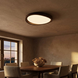 Walnut Halo Flush Light - Main Product Image
