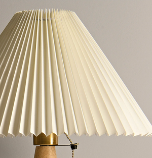 Pleated Wood Table Lamp