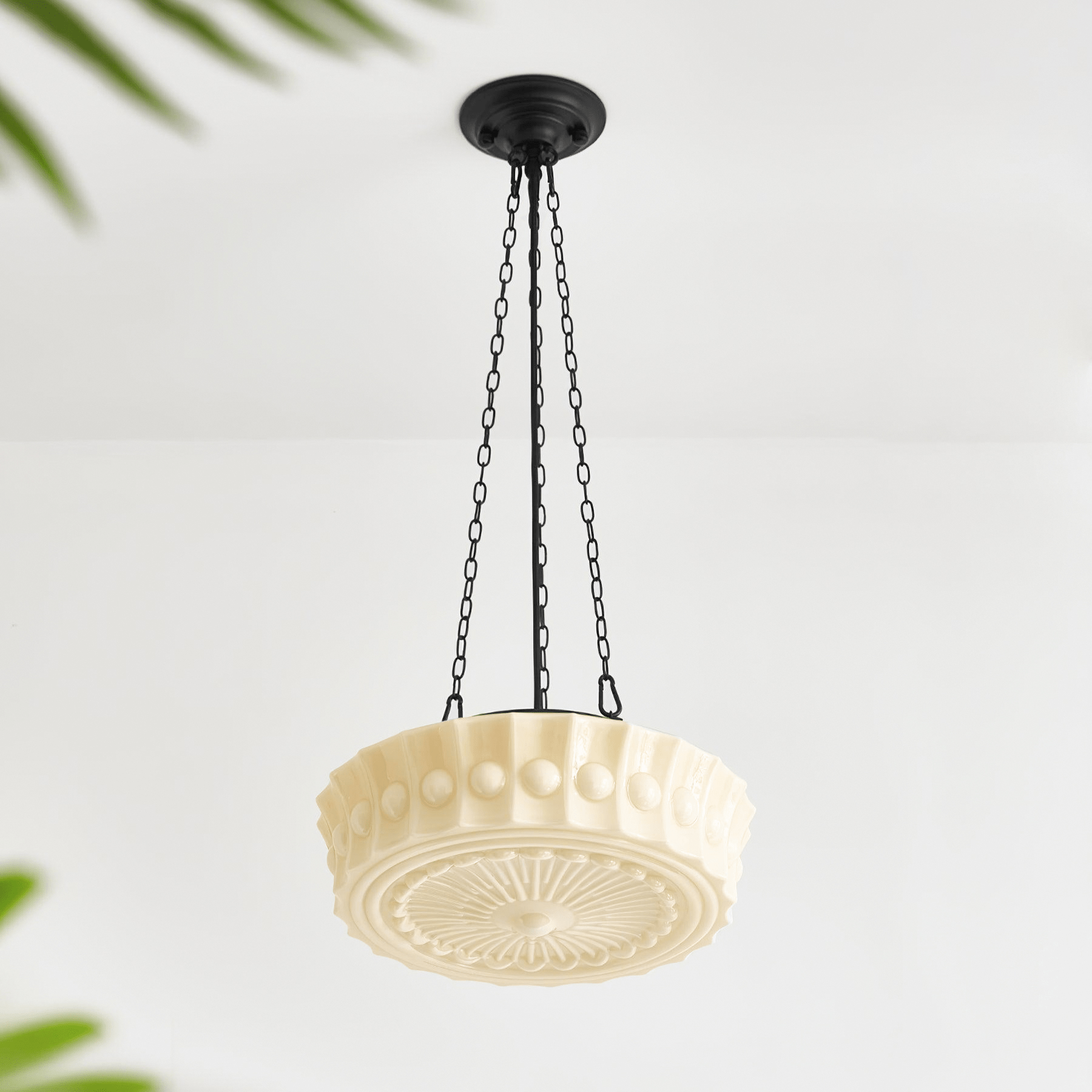 Embossed Glass Pendant