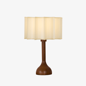 Pleated Walnut Table Lamp