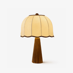 Pleated Walnut Lamp