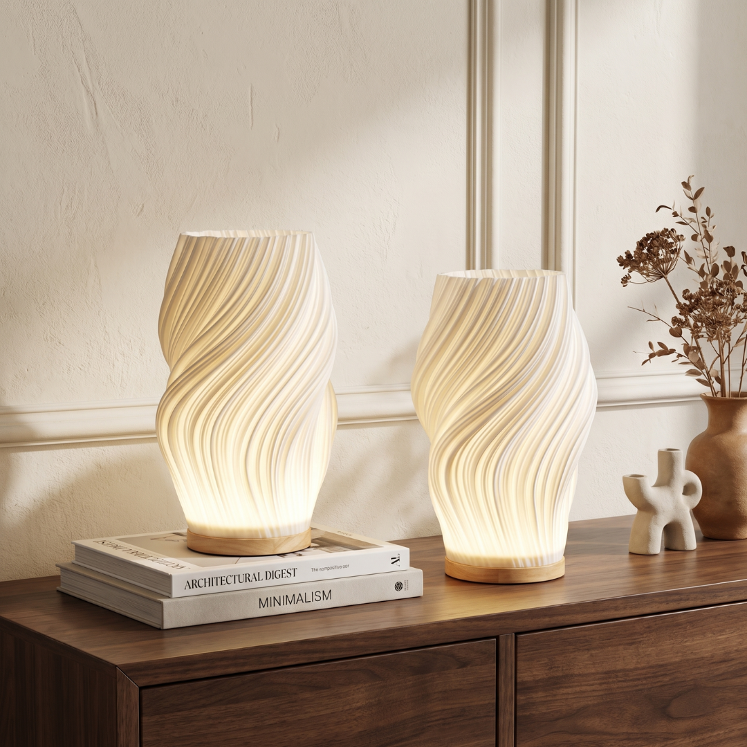 Sculpted Wave Lamp