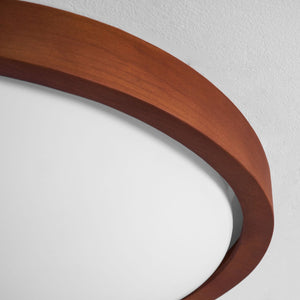Walnut Halo Flush Light