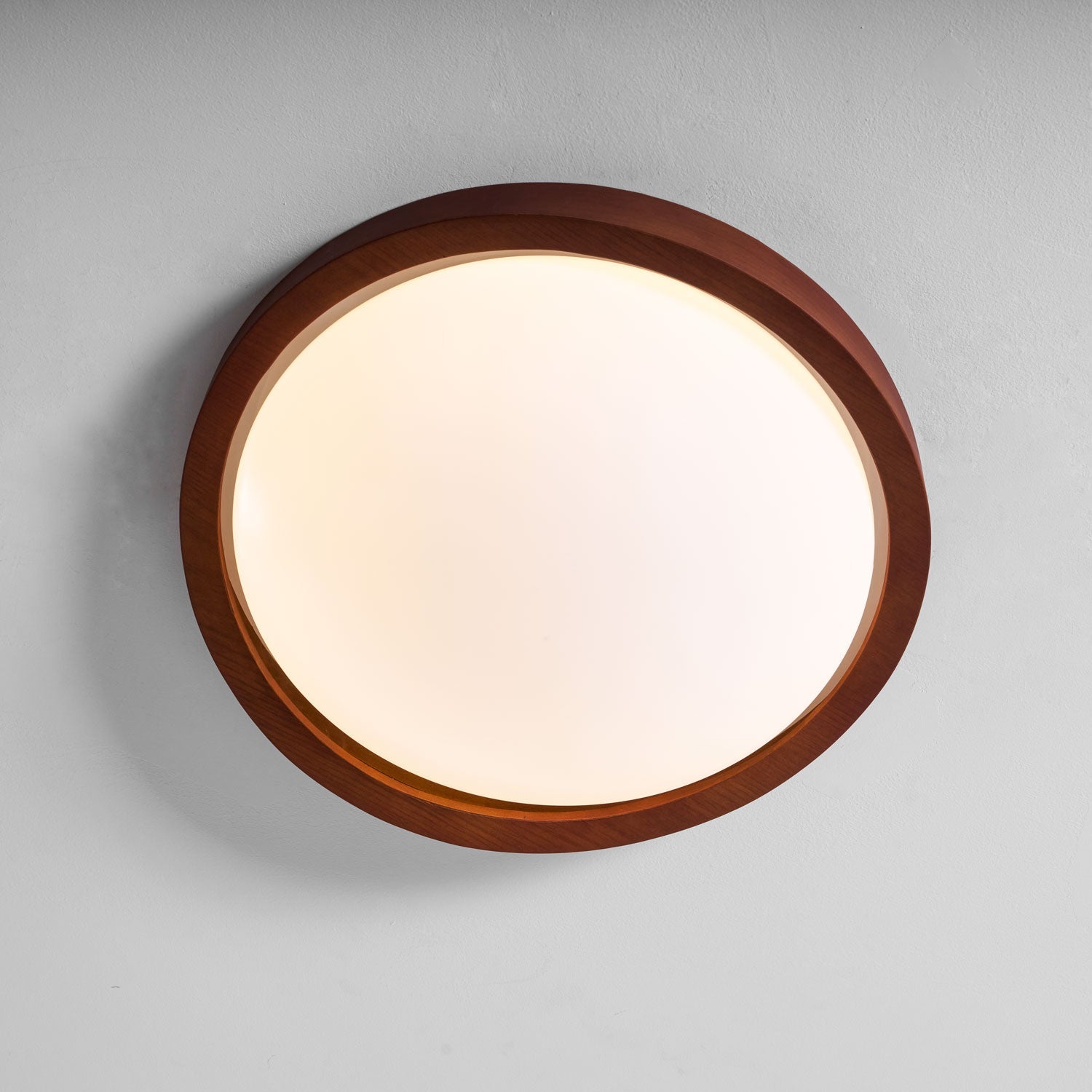 Walnut Halo Flush Light