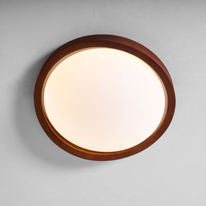 Walnut Halo Flush Light