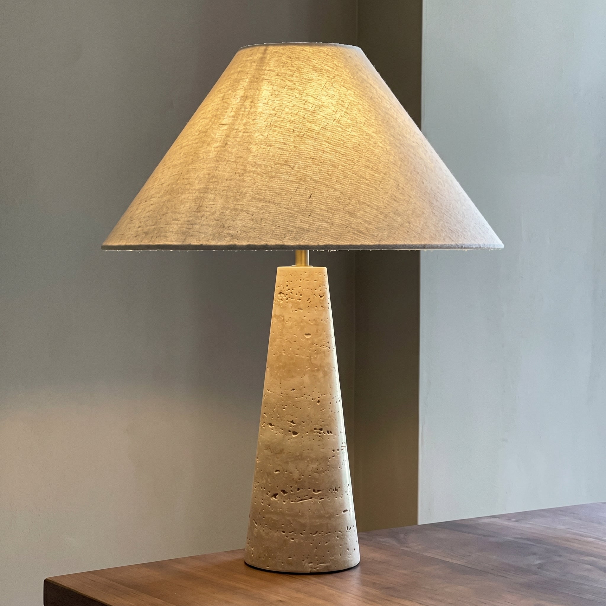 Travertine Cone Lamp