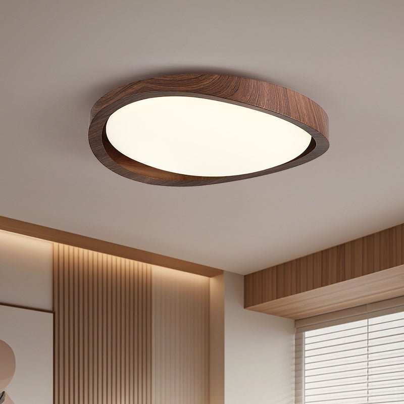 Walnut Halo Flush Light