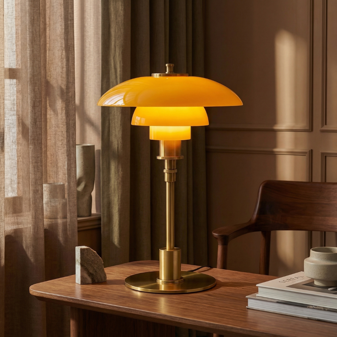 Amber Mushroom Lamp
