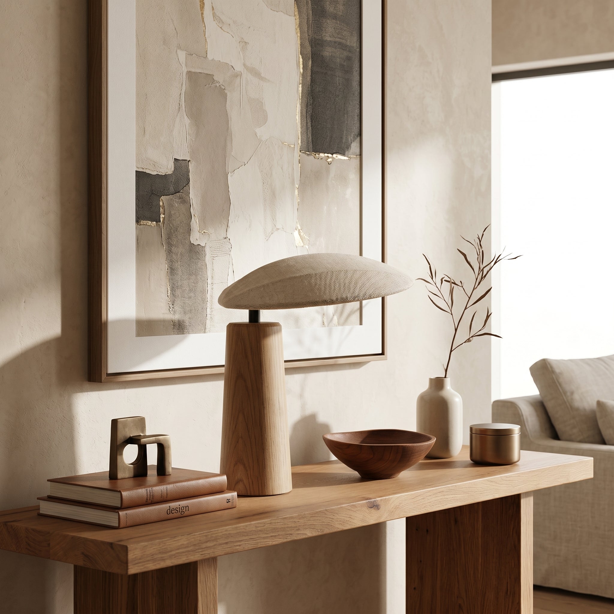 Sculpted Wood Table Lamp