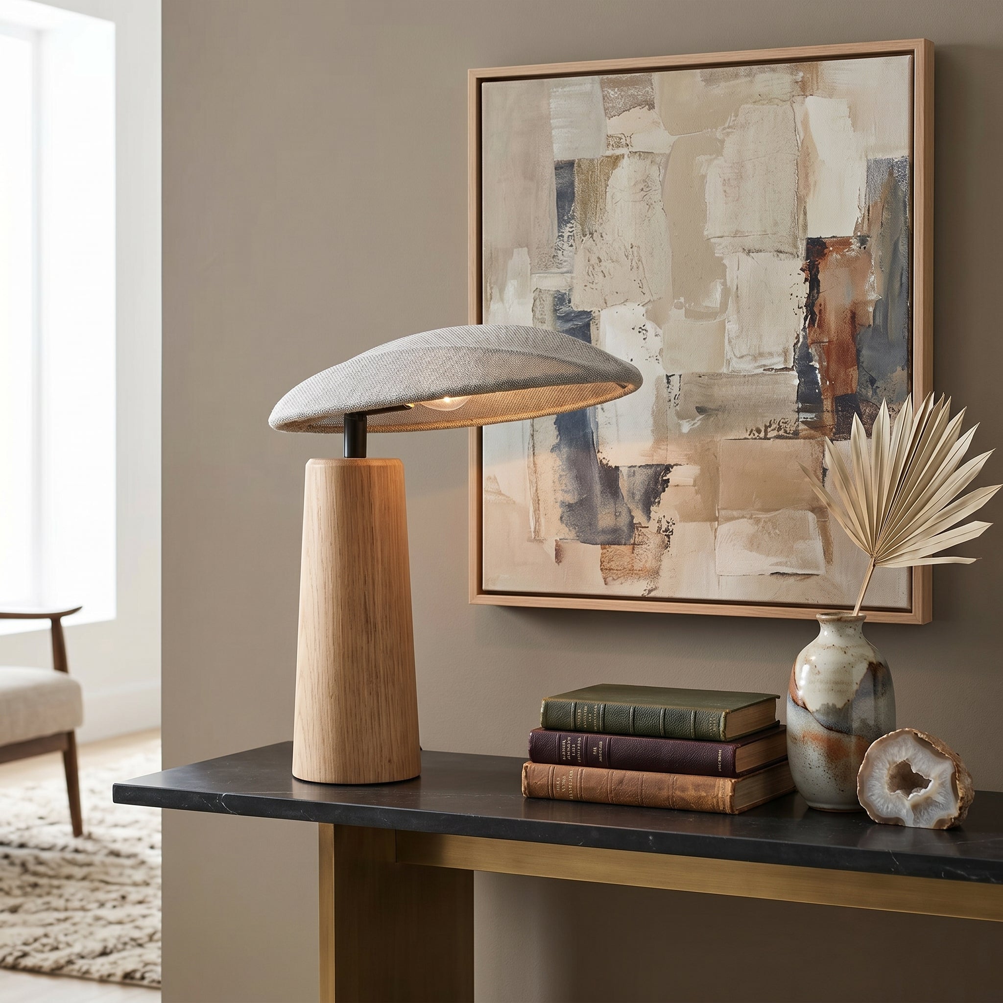 Sculpted Wood Table Lamp