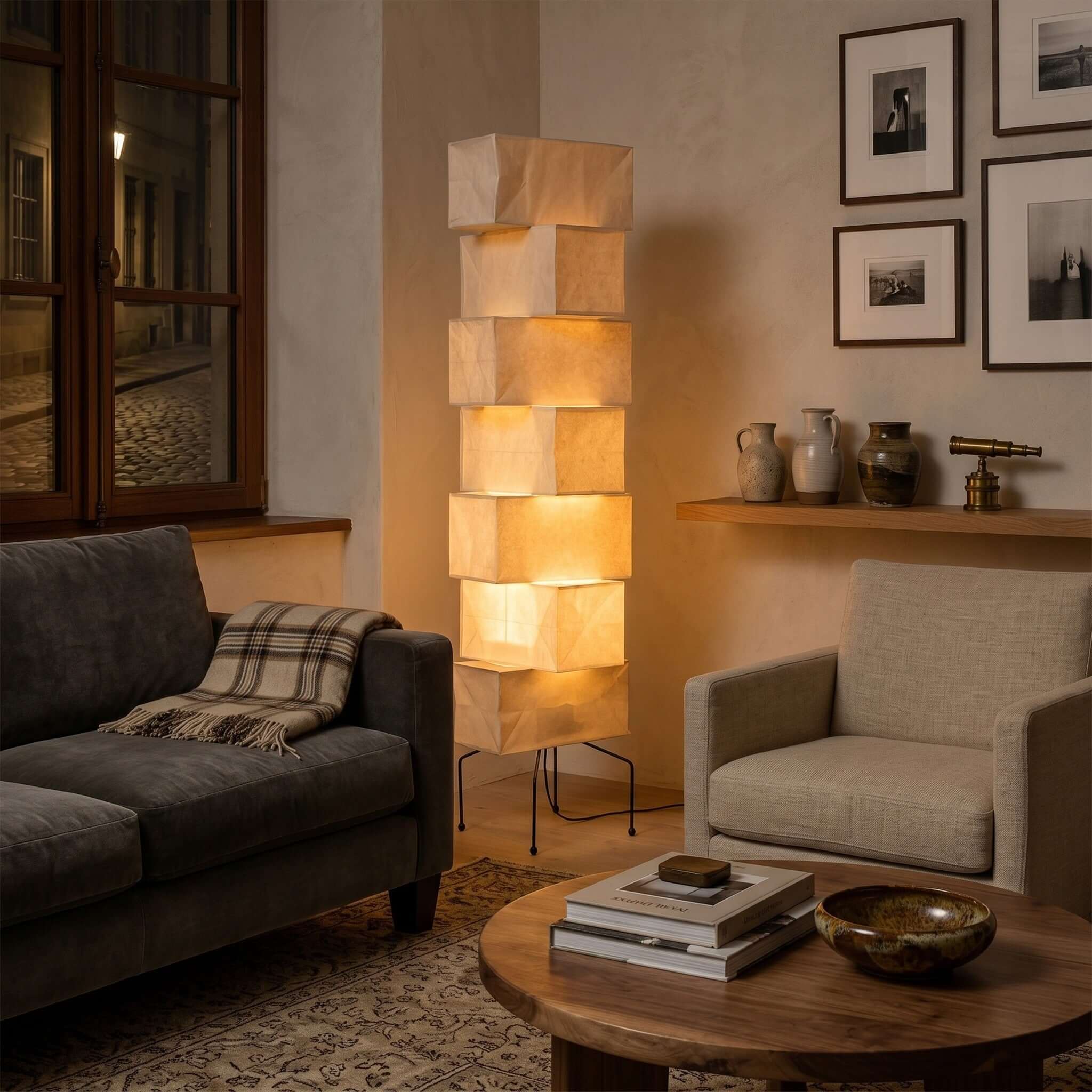 Stacked Paper Lantern Lamp