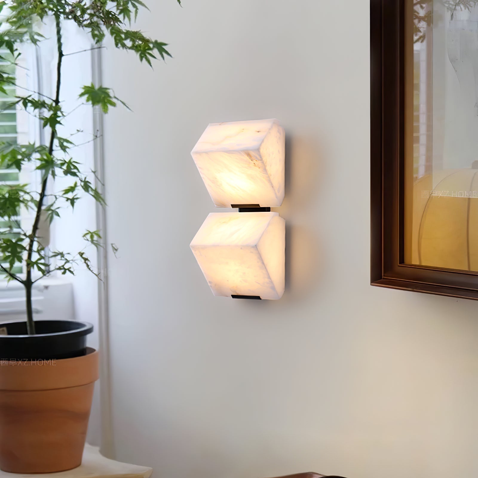 Alabaster Tiered Wall Light