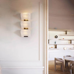 Alabaster Tiered Wall Light