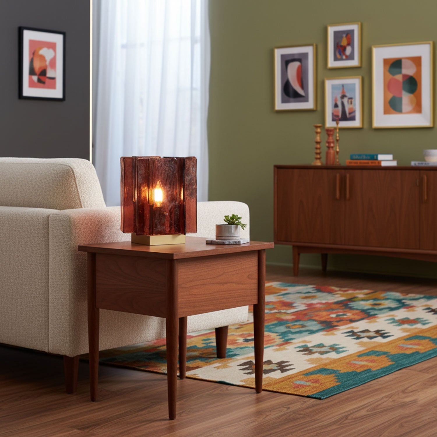 Amber Glow Table Lamp