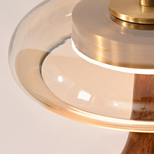 Amber Glass Mushroom Lamp