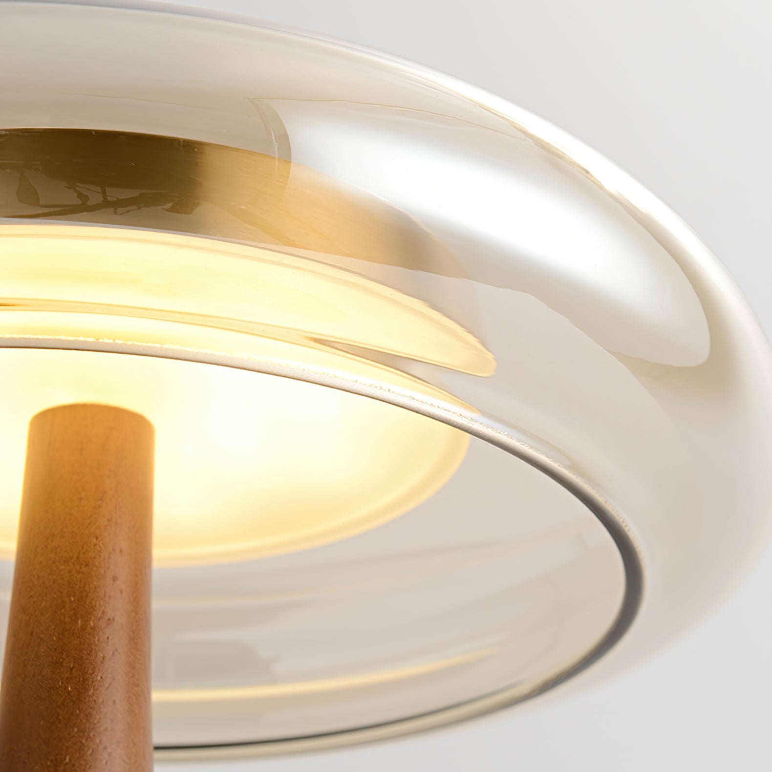 Amber Glass Mushroom Lamp