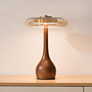 Amber Glass Mushroom Lamp