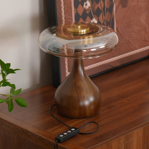 Amber Glass Mushroom Lamp