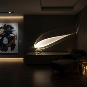 Sculpted Oval Glass Lamp