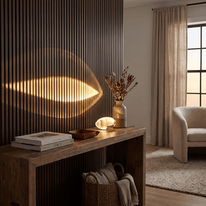 Sculpted Oval Glass Lamp
