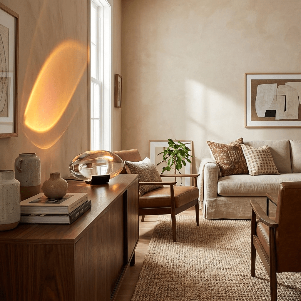 Sculpted Oval Glass Lamp