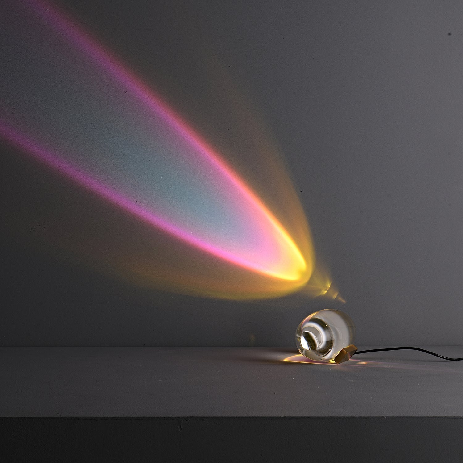 Sculpted Oval Glass Lamp