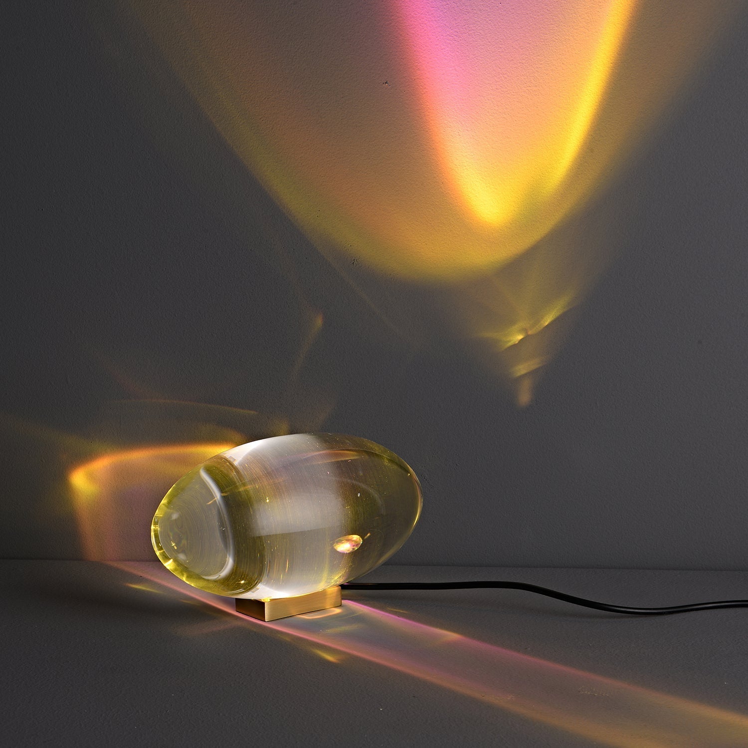 Sculpted Oval Glass Lamp