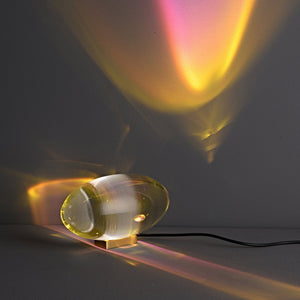 Sculpted Oval Glass Lamp