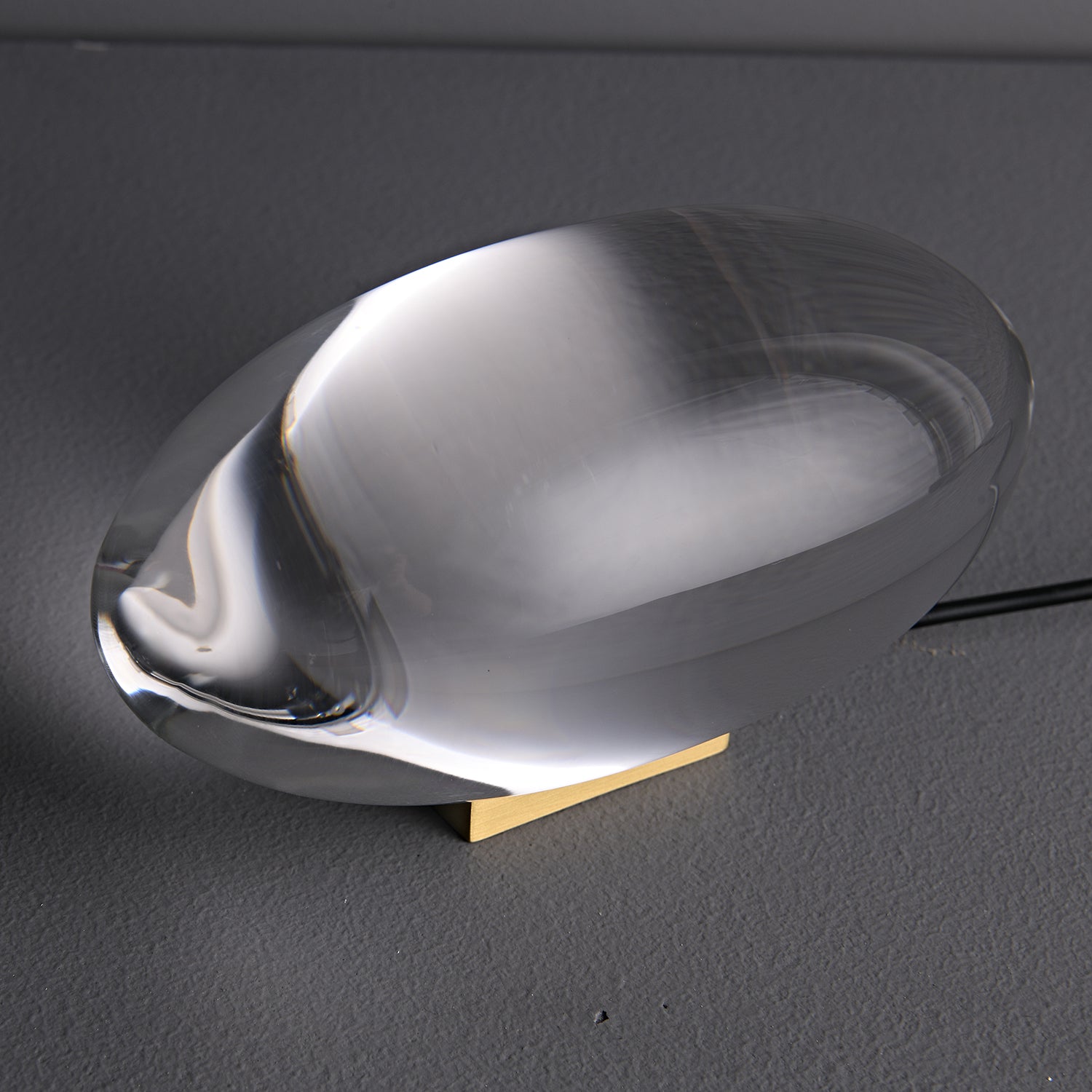 Sculpted Oval Glass Lamp