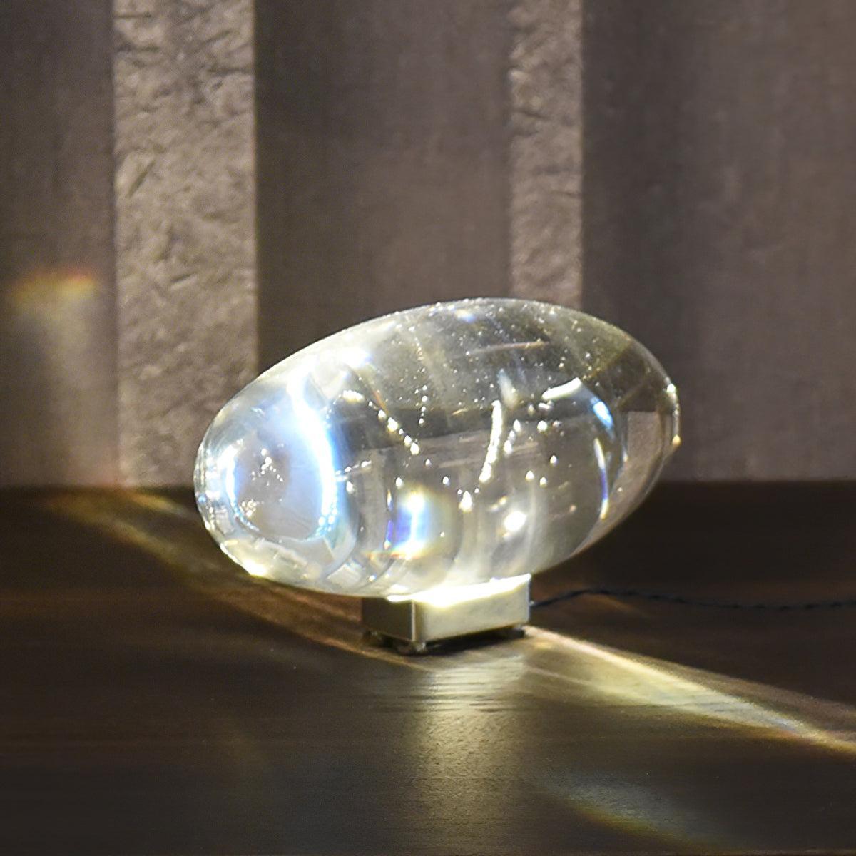 Sculpted Oval Glass Lamp
