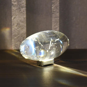 Sculpted Oval Glass Lamp