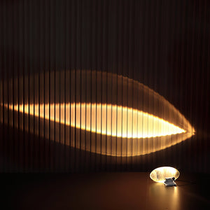 Sculpted Oval Glass Lamp