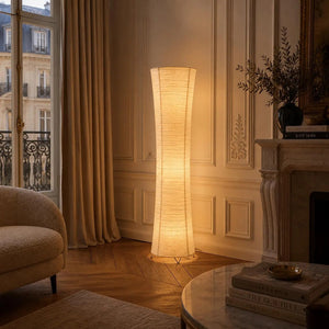 Ribbed Ivory Floor Lamp