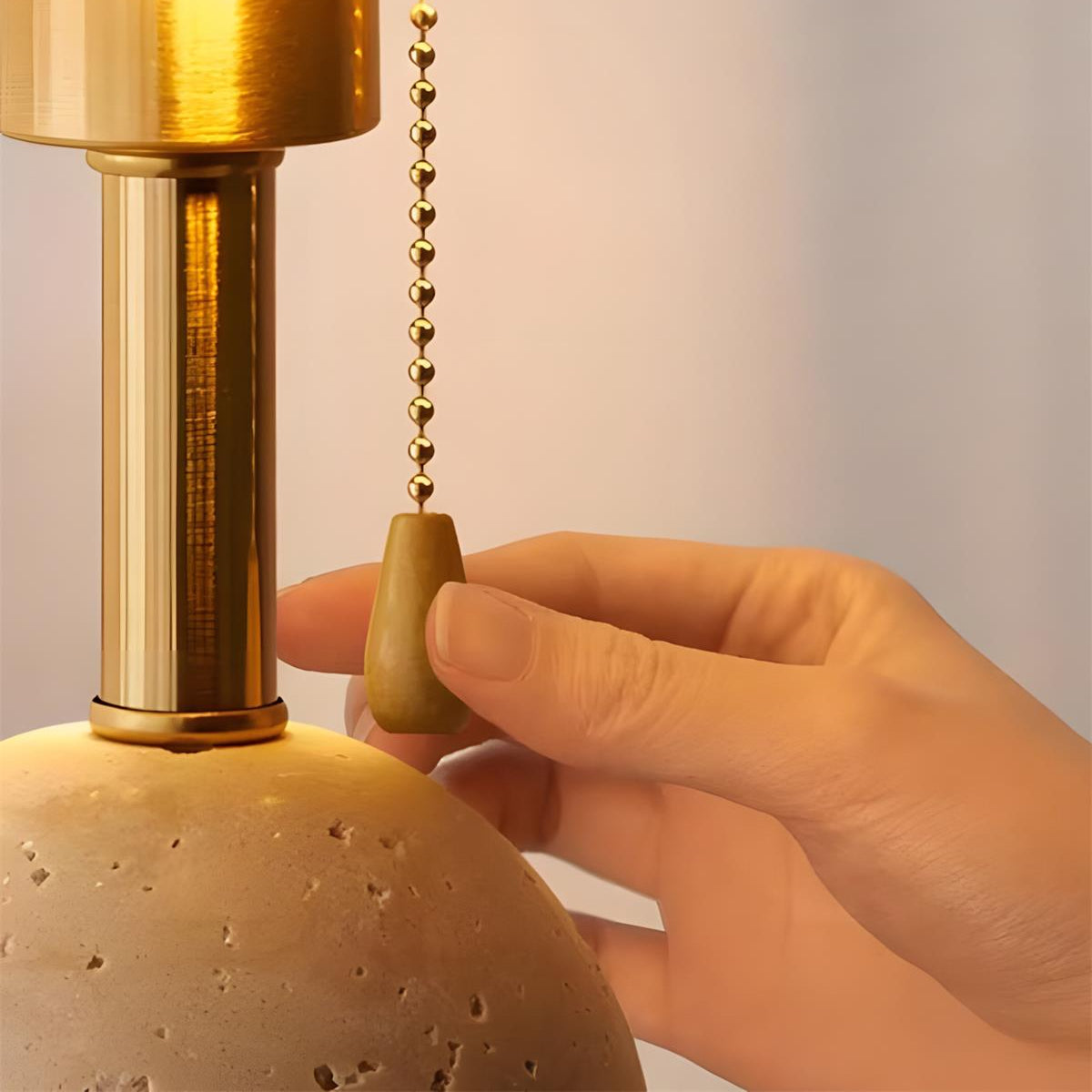 Travertine Dome Table Lamp