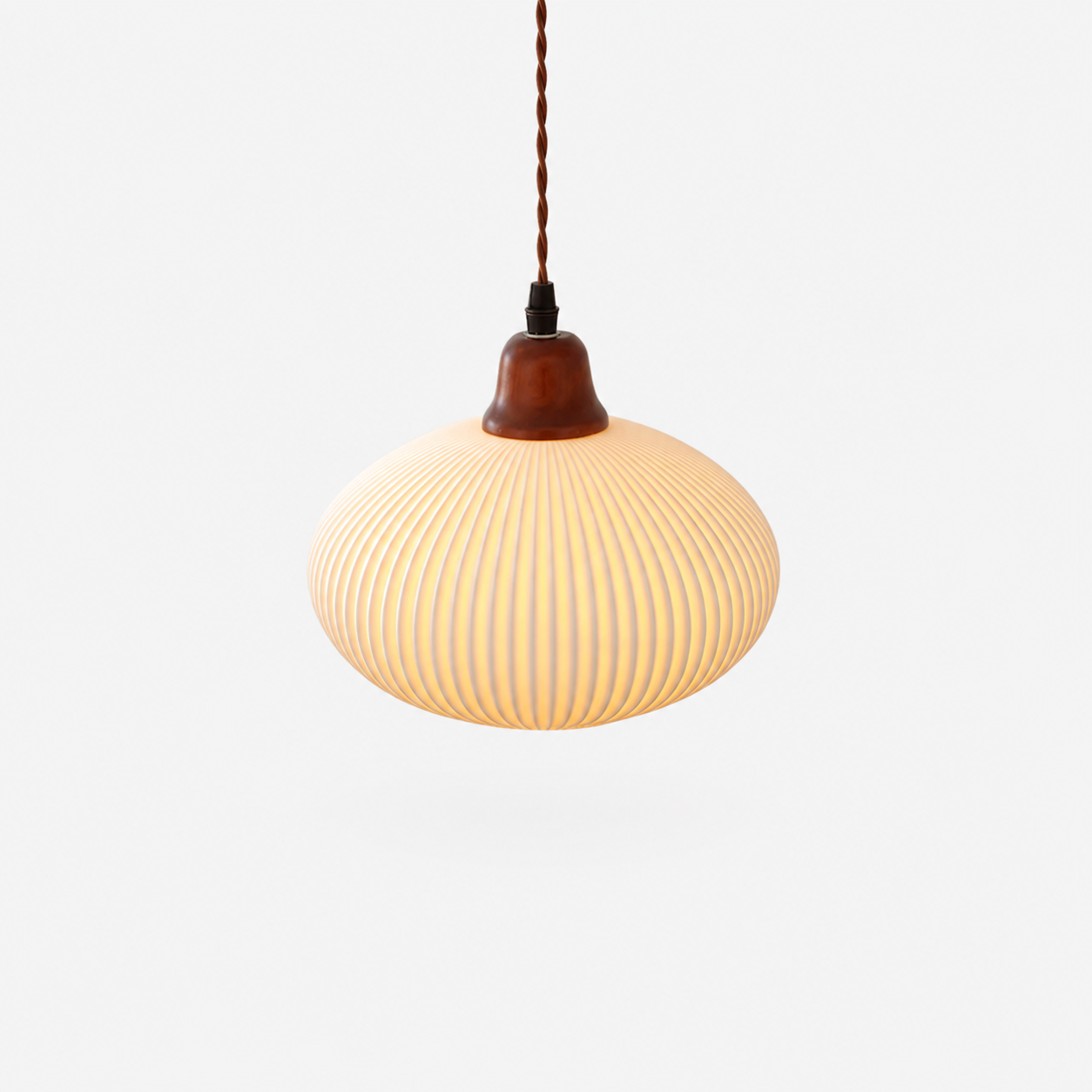 Fluted Ceramic Pendant