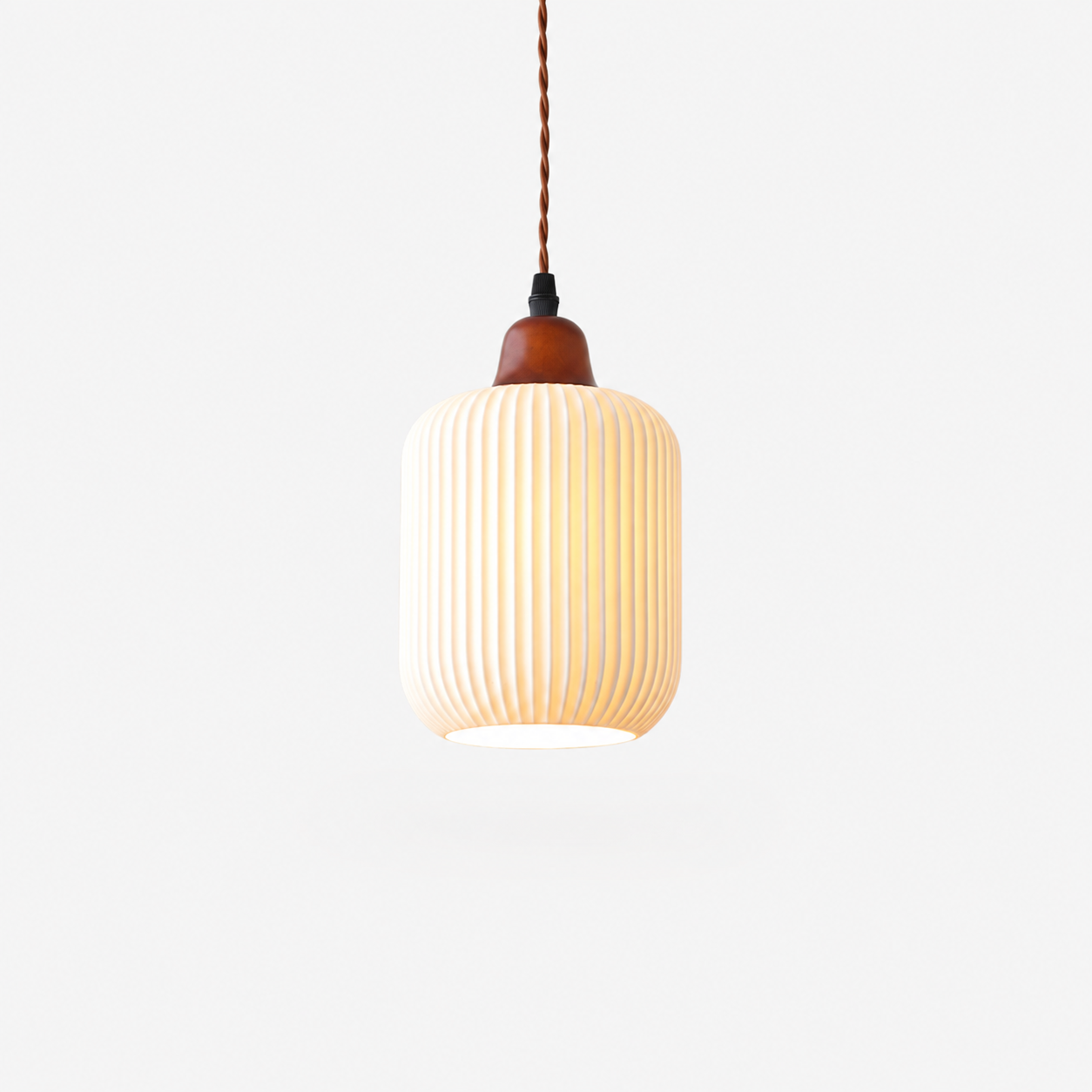 Fluted Ceramic Pendant