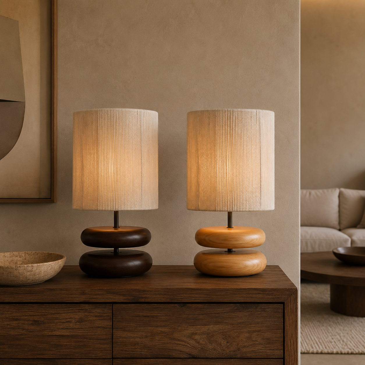 Oakwood Stacked Lamp
