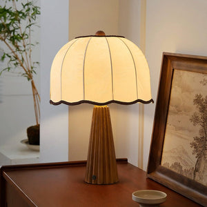 Pleated Walnut Lamp