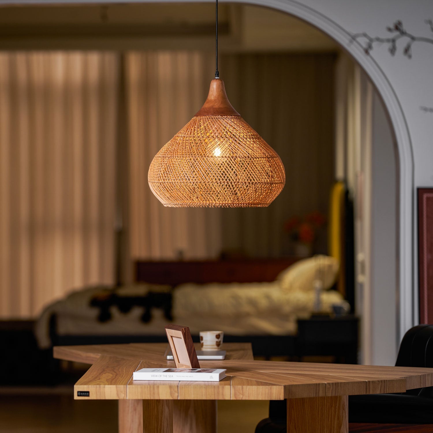 Woven Rattan Pendant